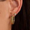 Ti Sento Round Stud Earrings, Gold
