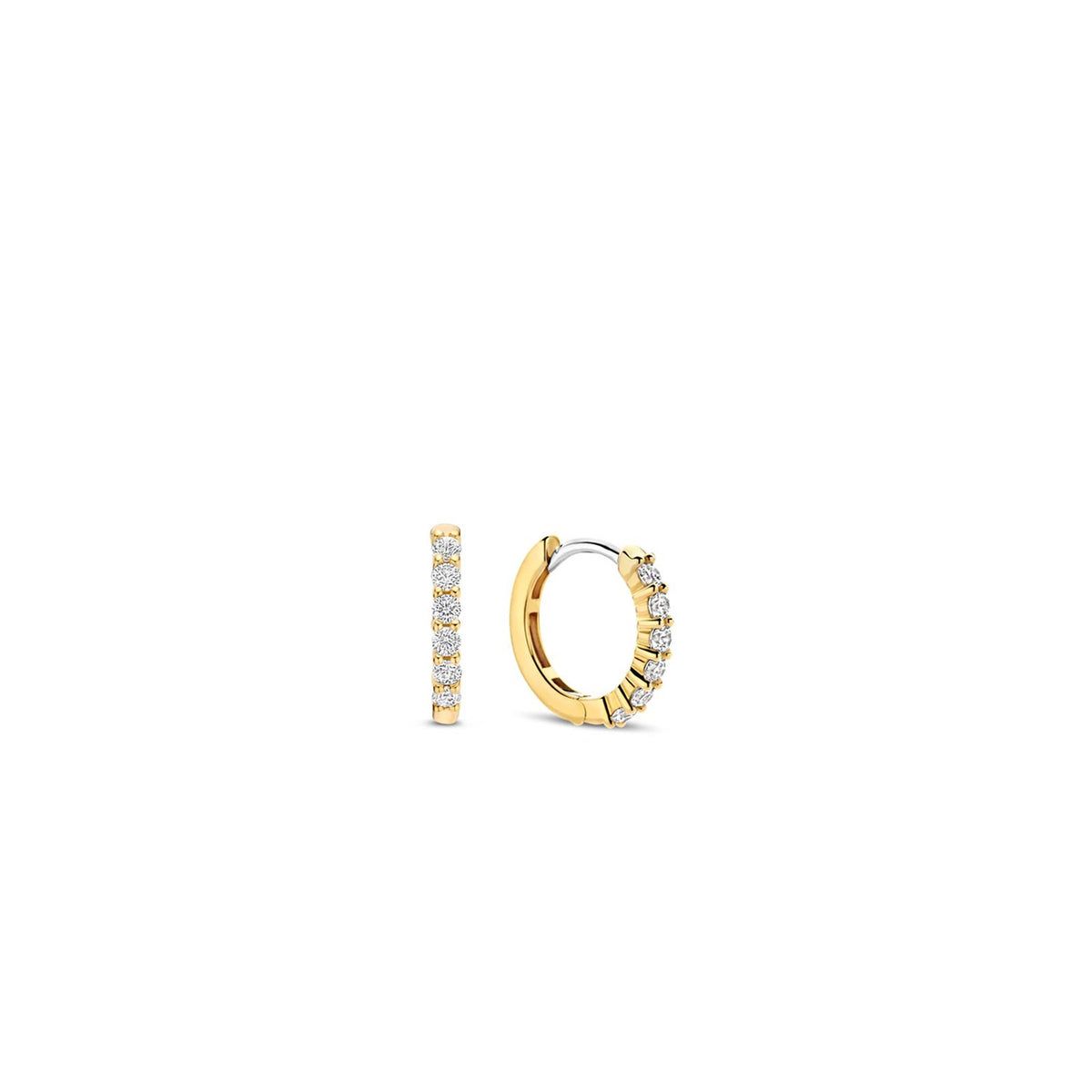 Ti Sento Small CZ Hoops, Gold - McElhinneys