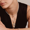 Ti Sento Small Pearl Necklace, Silver