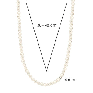 Ti Sento Small Pearl Necklace, Silver