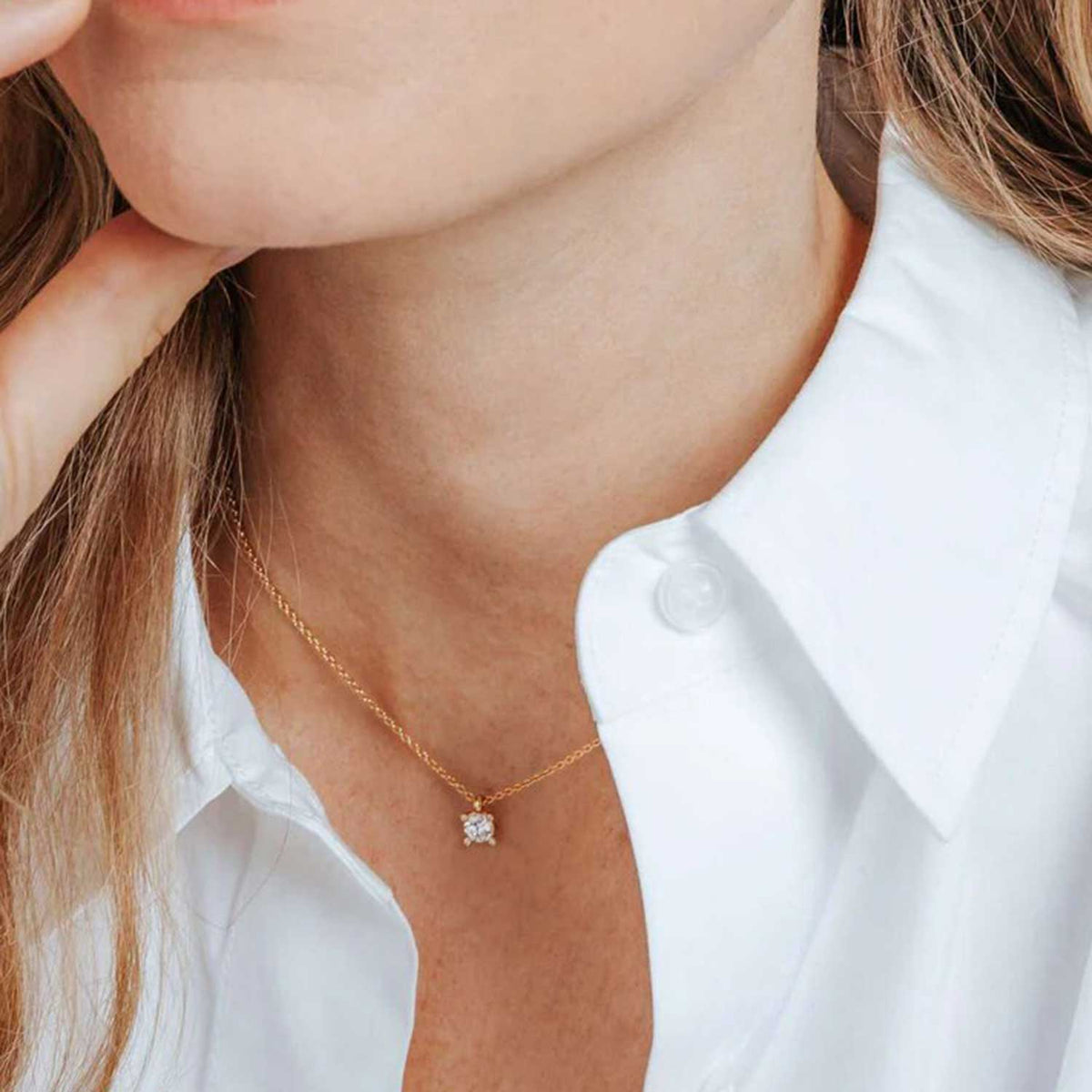 Ti Sento Solitaire Necklace, Gold