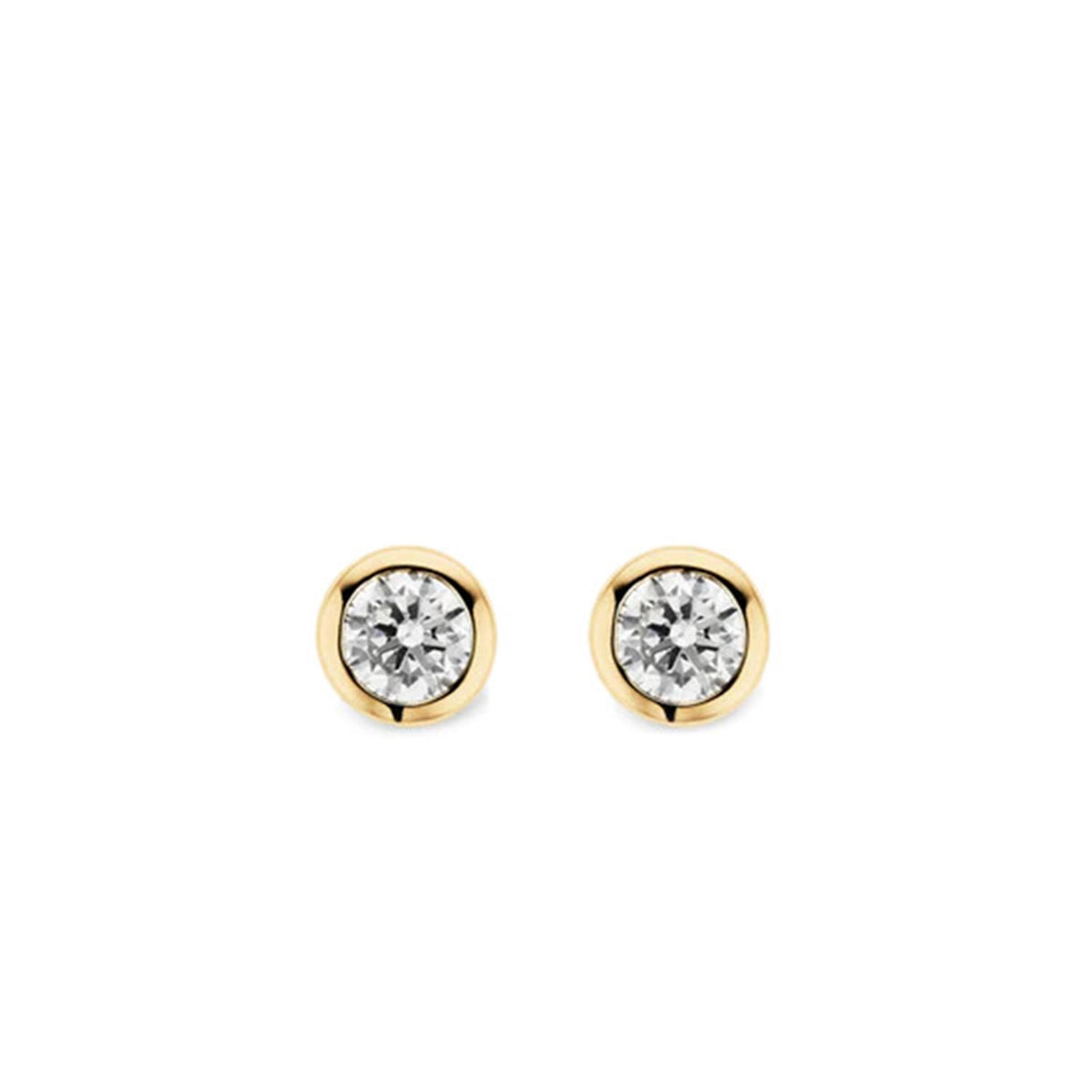 Ti Sento Solitaire Stud Earrings, Gold