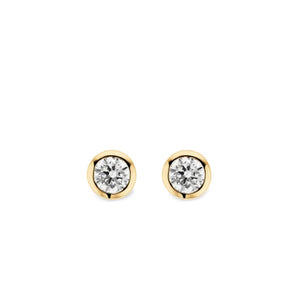 Ti Sento Solitaire Stud Earrings, Gold