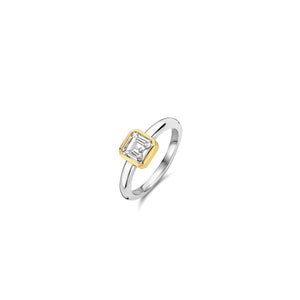 Ti Sento Square CZ Solitaire Ring, Silver