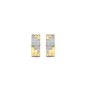 Ti Sento Stardust Zirconia Layered Earrings, Gold