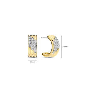 Ti Sento Stardust Zirconia Layered Earrings, Gold