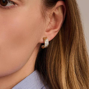 Ti Sento Stardust Zirconia Layered Earrings, Gold