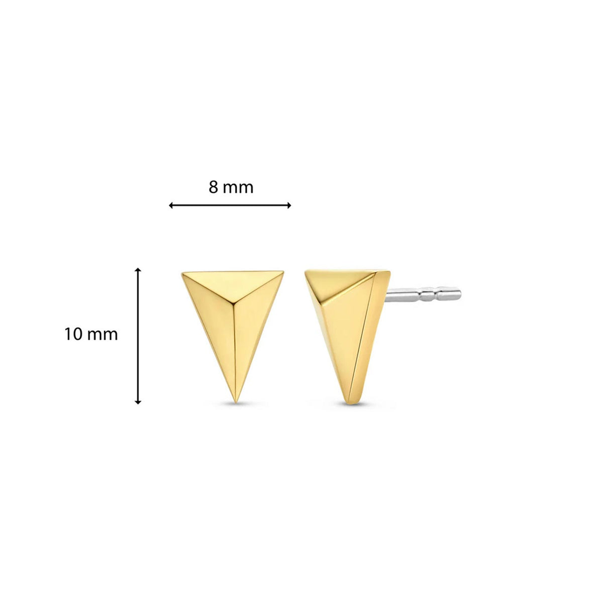 Ti Sento Triangular Stud Earrings, Gold