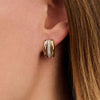 Ti Sento Tricolour CZ Triple Hoop Earrings, Gold & Rose Gold