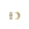 Ti Sento Triple Band CZ Half Hoop Earrings, Gold