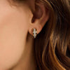 Ti Sento Triple Band CZ Half Hoop Earrings, Gold