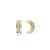 Ti Sento Triple Band CZ Half Hoop Earrings, Gold