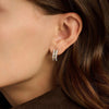 Ti Sento Triple Band CZ Hoop Earrings, Gold