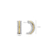 Ti Sento Triple Band CZ Hoop Earrings, Gold