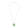 Ti Sento Turquoise Coin Sun Pendant Necklace, Silver