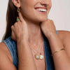 Ti Sento Turquoise Coin Sun Pendant Necklace, Silver