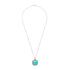 Ti Sento Turquoise Cushion Pendant Necklace, Silver