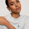 Ti Sento Turquoise Cushion Pendant Necklace, Silver