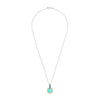 Ti Sento Turquoise CZ Cushion Pendant Necklace, Silver