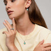 Ti Sento Turquoise CZ Cushion Pendant Necklace, Silver