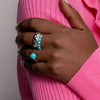 Ti Sento Turquoise Sphere Ring, Silver
