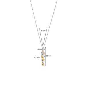 Ti Sento Twisted Helix Pendant Necklace, Gold & Silver