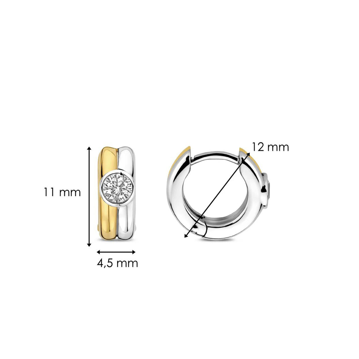 Ti Sento Two-Tone Double Hoop Earrings, Gold & Silver
