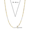 Ti Sento Pavé Two-Tone Link Necklace, Gold & Silver