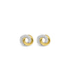 Ti Sento Two-Tone Pavé Intertwining Circle Earrings, Gold