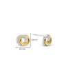 Ti Sento Two-Tone Pavé Intertwining Circle Earrings, Gold