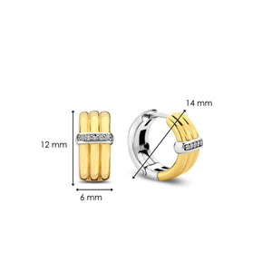 Ti Sento Two-Tone Triple Hoop Earrings, Gold & Silver