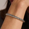 Ti Sento Vintage Ribbed Bangle, Silver