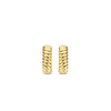 Ti Sento Vintage Ribbed Huggie Earrings, Gold