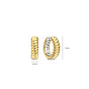Ti Sento Vintage Ribbed Huggie Earrings, Gold