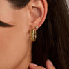 Ti Sento Vintage Ribbed Huggie Earrings, Gold