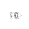 Ti Sento Vintage Ribbed Huggie Earrings, Silver