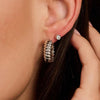 Ti Sento Vintage Ribbed Huggie Earrings, Silver