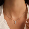 Ti Sento Zirconia Bar Necklace, Silver