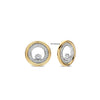 Ti Sento Zirconia Double Circle Earrings, Silver & Gold
