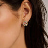 Ti Sento Zirconia Double Circle Earrings, Silver & Gold