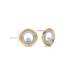 Ti Sento Zirconia Double Circle Earrings, Silver & Gold