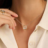 Ti Sento Zirconia Double Circle Necklace, Gold & Silver