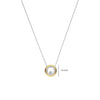 Ti Sento Zirconia Double Circle Necklace, Gold & Silver