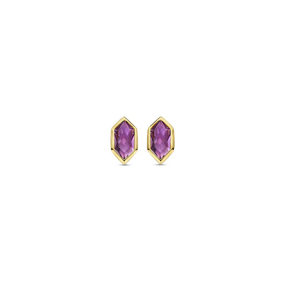 Ti Sento Amethyst Stud Earrings, Gold