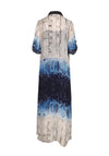 Nu Denmark Tiana Chiffon Maxi Print Shirt Dress, Navy Mix