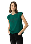 Tiffosi Cyrus Embossed Font Sleeveless T-Shirt, Green