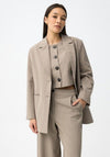 Tiffosi Pinstriped Open Neck Blazer, Taupe