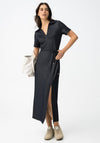 Tiffosi V-Neck Casual Midi Dress, Dark Blue