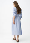 Tiffosi Striped Button Up With Belt Midi Dress, Blue
