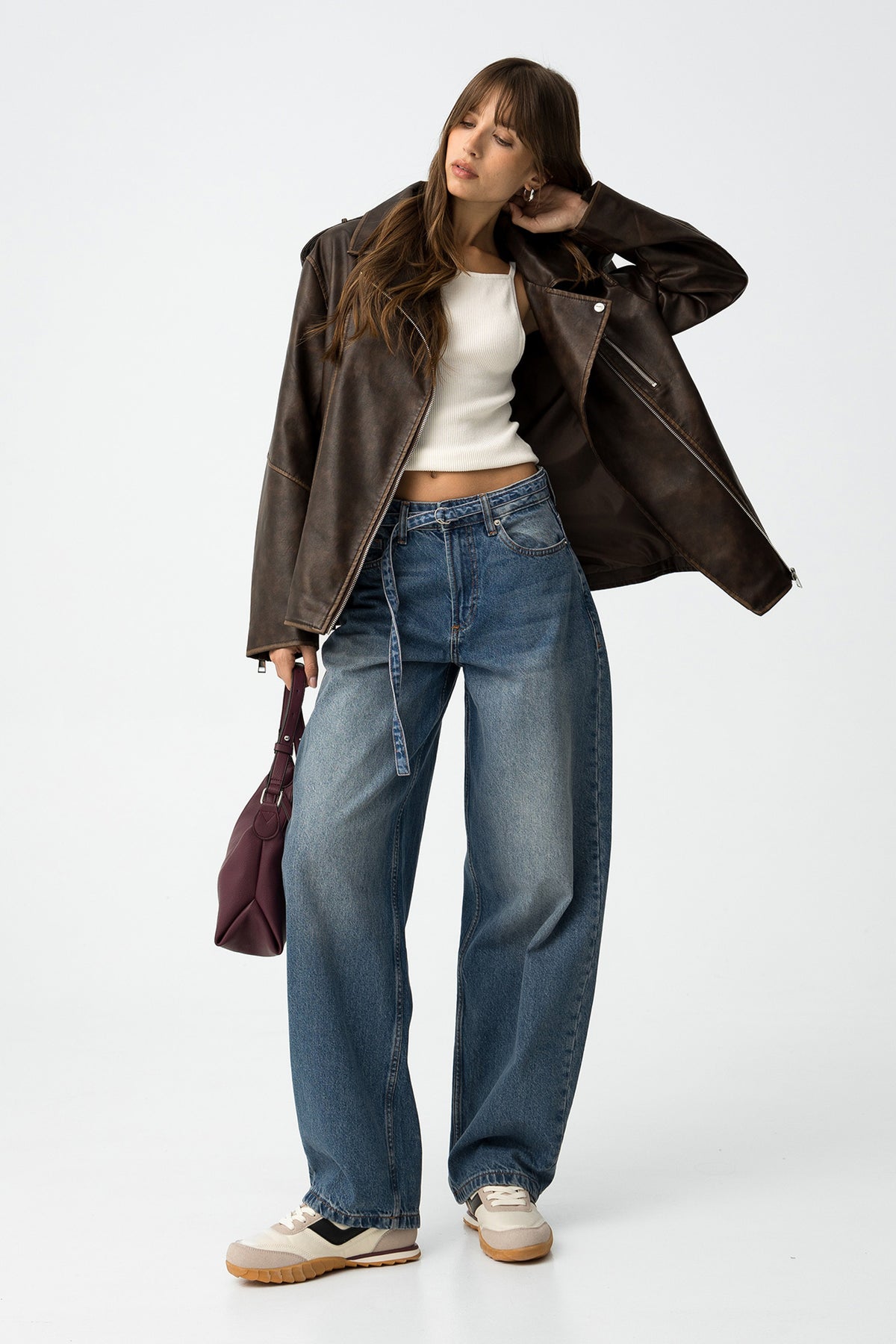 Tiffosi Ava Balloon Fit Jeans, Dark Blue
